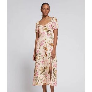 & other stories puff sleeve linen dress